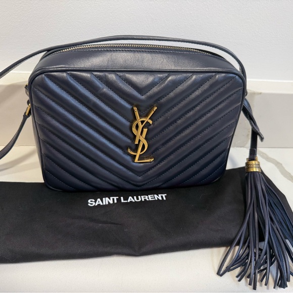 Saint Laurent Black Crossbody Bag with Gold Logo - Picture 8 of 9